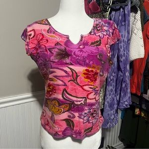 Y2K Pink Sequin Baby Tee